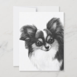Expressive Chihuahua Gesicht - Handgemalte Kunstwe Postkarte