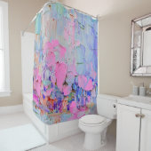 Expressive embossed paint on canvas, created using duschvorhang (Beispiel)