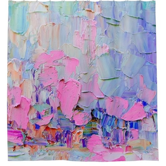 Expressive embossed paint on canvas, created using duschvorhang (Vorderseite)