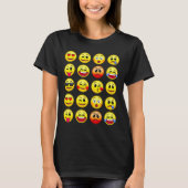 Expressive Emoji-Gesichtspattern Womens T - Shirt (Vorderseite)