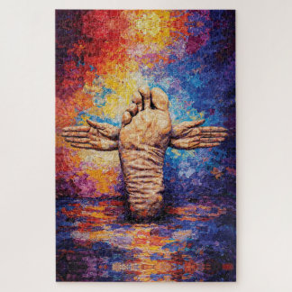 Expressive Foot with Arms Outstretched Vibrant  Puzzle