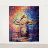 Expressive Foot with Arms Outstretched Vibrant Wandteppich (Vorderseite)