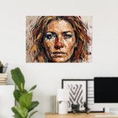 Expressive Frauenporträt-Kunstposter Poster (Heimbüro)
