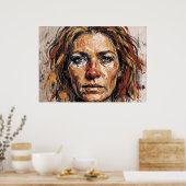 Expressive Frauenporträt-Kunstposter Poster (Küche)