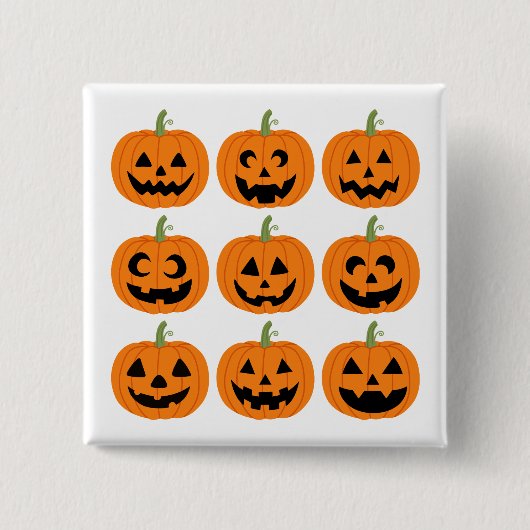 Expressive Happy Jack-O'-Lanterns Button (Vorderseite)