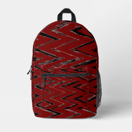 Expressive kühne Kunst im Stil – Moderner Zigzag-R Bedruckter Rucksack
