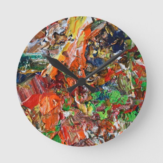 Expressive Paint Stroke from Artist Palette Runde Wanduhr (Vorderseite)
