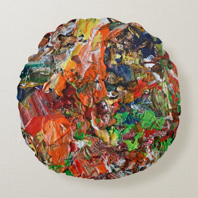 Expressive Paint Stroke from Artist Palette Rundes Kissen (Vorderseite)