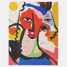 Expressive Pinselstriche Moderne Stil abstrakte Ku Fleecedecke