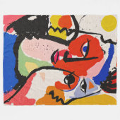 Expressive Pinselstriche Moderne Stil abstrakte Ku Fleecedecke (Vorderseite (Horizontal))