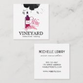 Expressive Pinselstriche Textur Vino Wein Quadratische Visitenkarte (Vorne/Hinten)