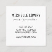 Expressive Pinselstriche Textur Vino Wein Quadratische Visitenkarte (Rückseite)