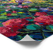 Expressive schwere Impasto-Blumen-Ölmalerei Poster (Ecke)