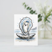 Expressive singende Auster, die in mariner Tinte a Postkarte (Stehend Vorderseite)