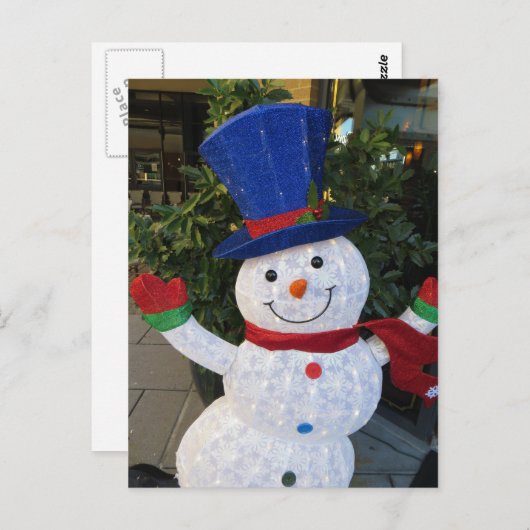 Expressive Snowman Postkarte (Vorne/Hinten)