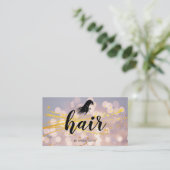 Expressive Spatter Hair und Bokeh Terminkarte (Stehend Vorderseite)