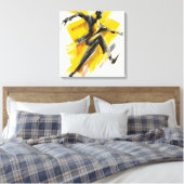 Expressive Yellow Dancer Sketch Art Canvas Wall Leinwanddruck (Insitu (Schlafzimmer))