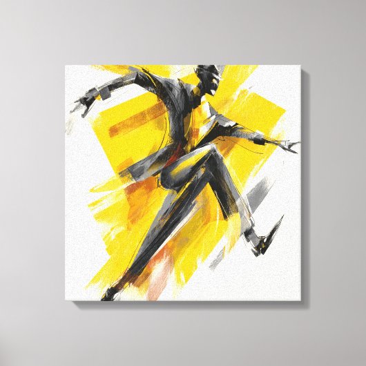 Expressive Yellow Dancer Sketch Art Canvas Wall Leinwanddruck (Vorderseite)