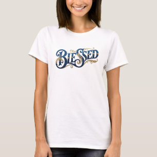 Expressives BLESSED 2D Grafik-T-Shirt-Design T-Shirt