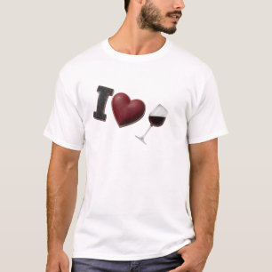 Expressives Schwarz I LOVEW WINE Mode Kunst T-Shirt