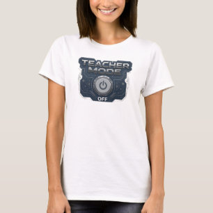 Expressives Silber TEACH MODE OFF Modekunst T-Shirt
