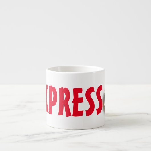 EXPRESSO Roter Text Minimalistisch Espressotasse (Vorderseite)