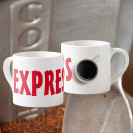 EXPRESSO Roter Text Minimalistisch Espressotasse