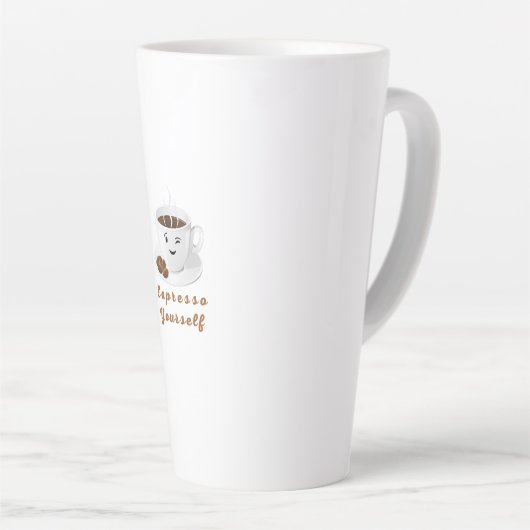 Expresso Yourself – Funny Smiling Coffee Tee Milchtasse (Rechte Ecke)