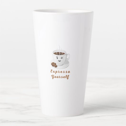 Expresso Yourself – Funny Smiling Coffee Tee Milchtasse (Vorderseite)