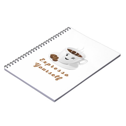 Expresso Yourself – Funny Smiling Coffee Tee Notizblock (Linke Seite)