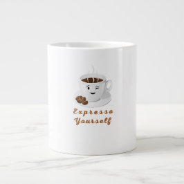 Expresso Yourself – Lustiges lächelndes Kaffeetee- Jumbo-Tasse