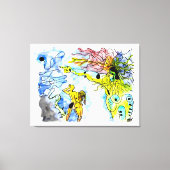 EXPULSION FROM PARADISE -Ink and watercolor Leinwanddruck (Vorderseite)