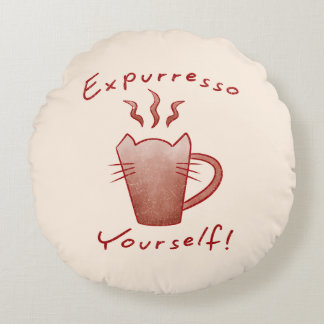 Expurresso Yourself Katzen und Kaffee Rundes Kissen