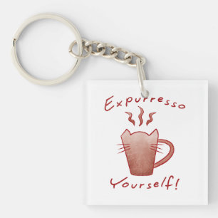 Expurresso Yourself Katzen und Kaffee Schlüsselanhänger
