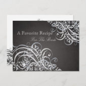 Exquisit Barock B&W Brautparty Rezept Karte (Vorne/Hinten)