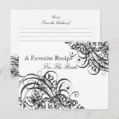 Exquisit Barock B&W Brautparty Rezept Karte (Vorne/Hinten)
