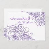 Exquisit Barock Lila Brautparty Rezept Karte (Vorne/Hinten)