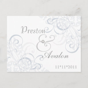 Exquisit Barock Save the Date Silber Postkarte