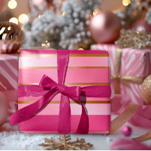 Exquisit Berry Pink und Gold gestreift