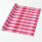 Exquisit Berry Pink und Gold gestreift Geschenkpapier (Ungerollt)