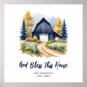 Exquisit Blue Rustic Barn Classic Bauernhof Stil Poster (Vorne)
