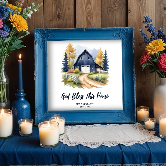 Exquisit Blue Rustic Barn Classic Bauernhof Stil Poster