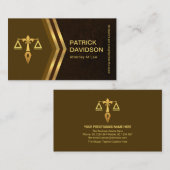 Exquisit Brown Grunge Gold Arrow Rechtsberater Visitenkarte (Vorne/Hinten)