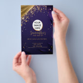 Exquisit Dark Blue und Gold Personalisierter Flyer (Handgriff)