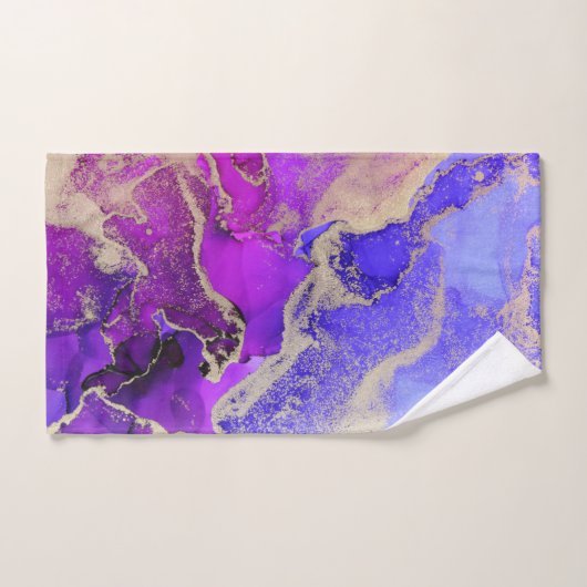 Exquisit Lila Violet Gold Badhandtuch Set (Handtuch)