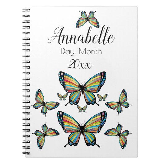 Exquisit Magnificent Rainbow Butterfly Flügel Notizblock (Vorderseite)