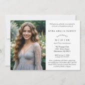 Exquisit Script Collage 4 Fotos Timeline Grad Einladung (Rückseite)