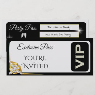 Exquisit VIP Diamanten & Silber Silvester Einladung