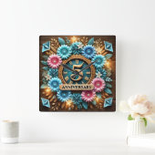 exquisite 5. Hochzeit Quadratische Wanduhr (Zuhause)