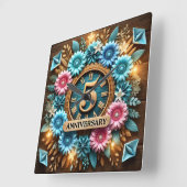 exquisite 5. Hochzeit Quadratische Wanduhr (Winkel)